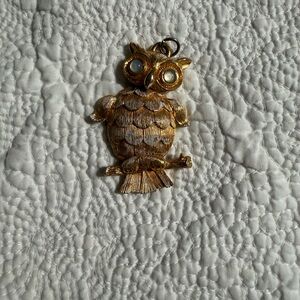 Vintage Gold Owl Pendant